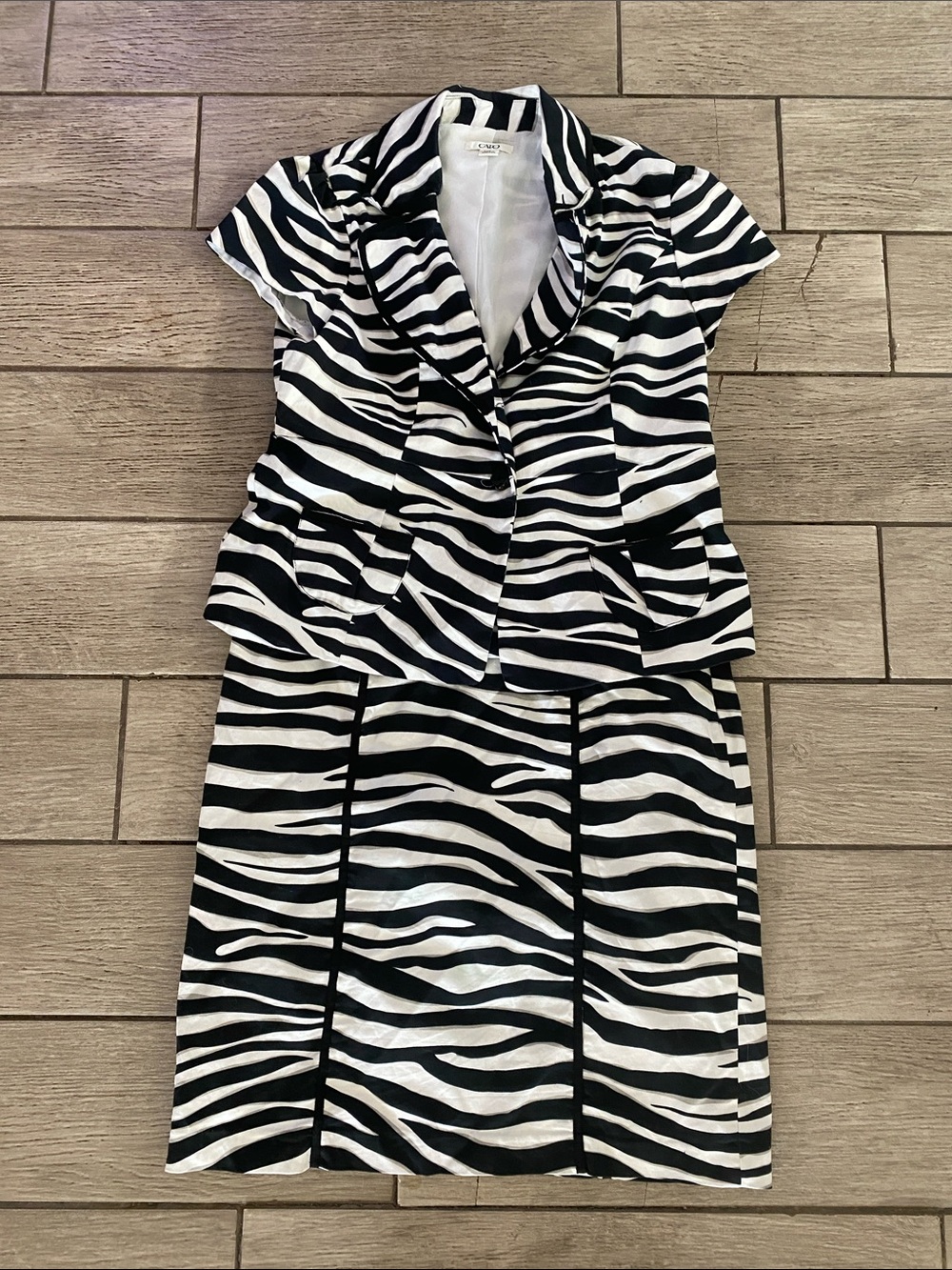 Cato Black and White Zebra Print Mini Dress with Jacket
